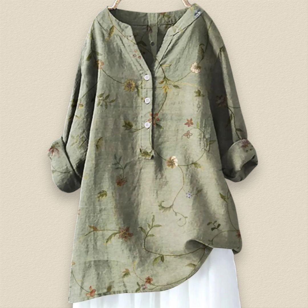 Elaria™ - Lång blus med blommönster