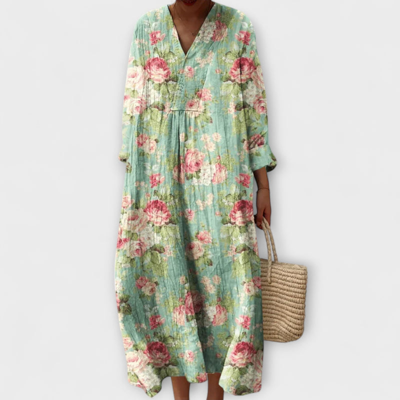 Anneliese™ – Blommig mönstrad klänning