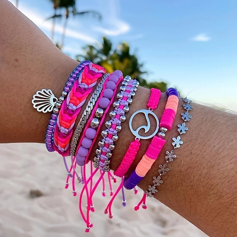Stacked Rope Bracelets | Stöd bröstcancer