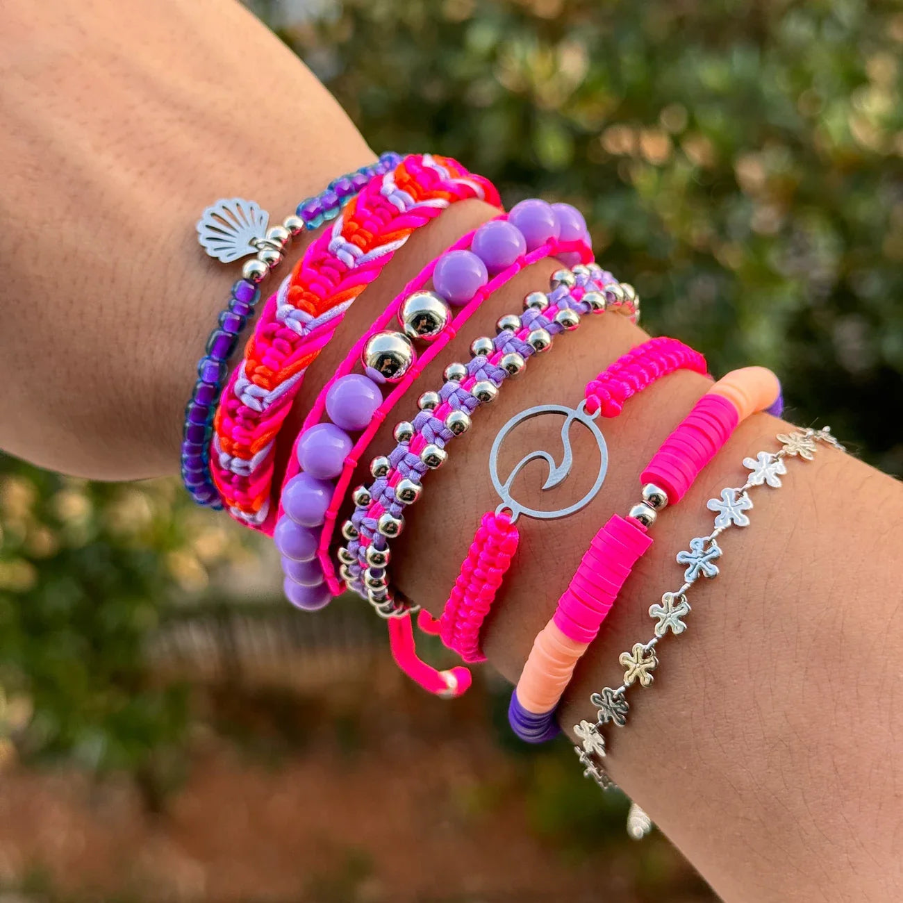 Stacked Rope Bracelets | Stöd bröstcancer
