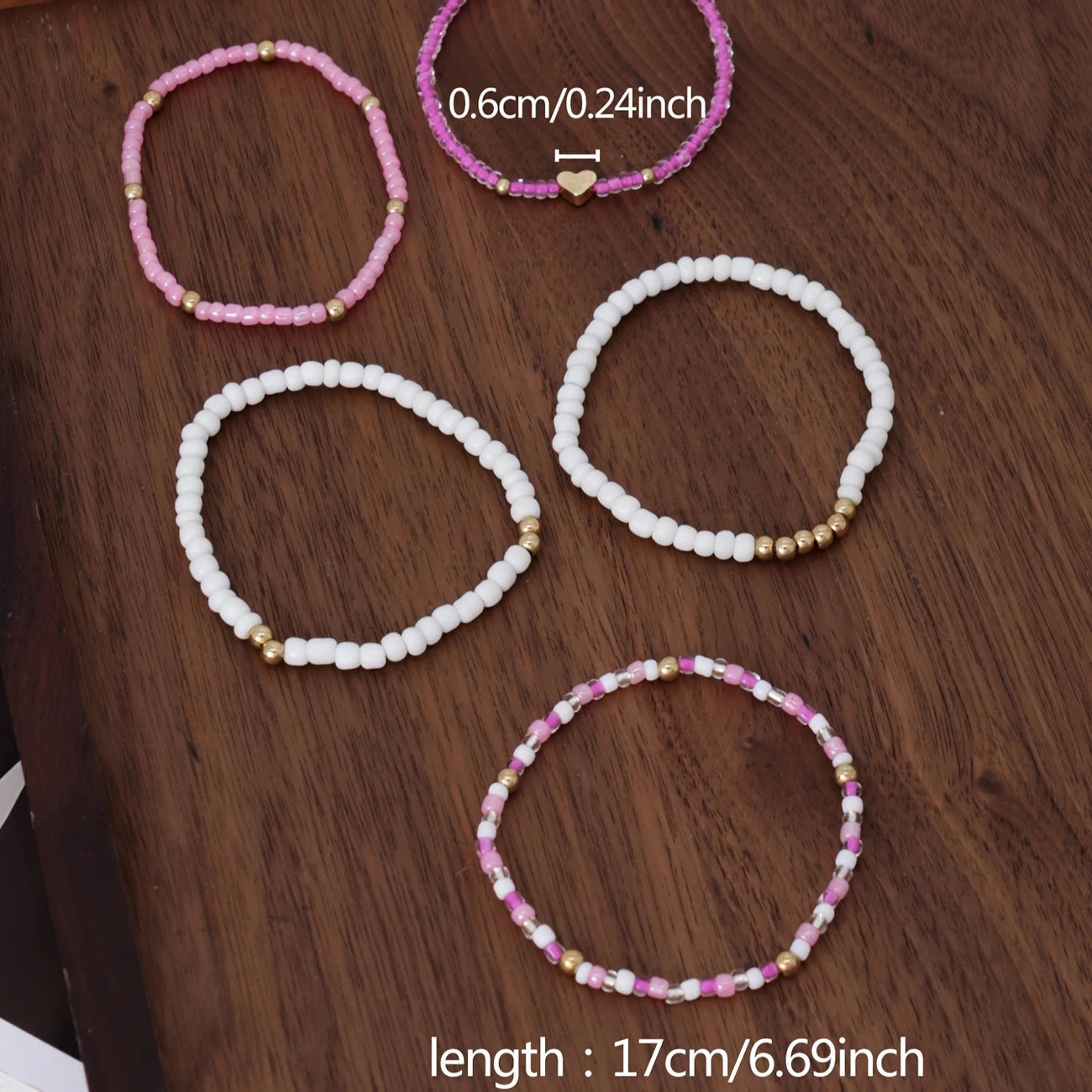 Beaded Bracelet Set | Stöd bröstcancer