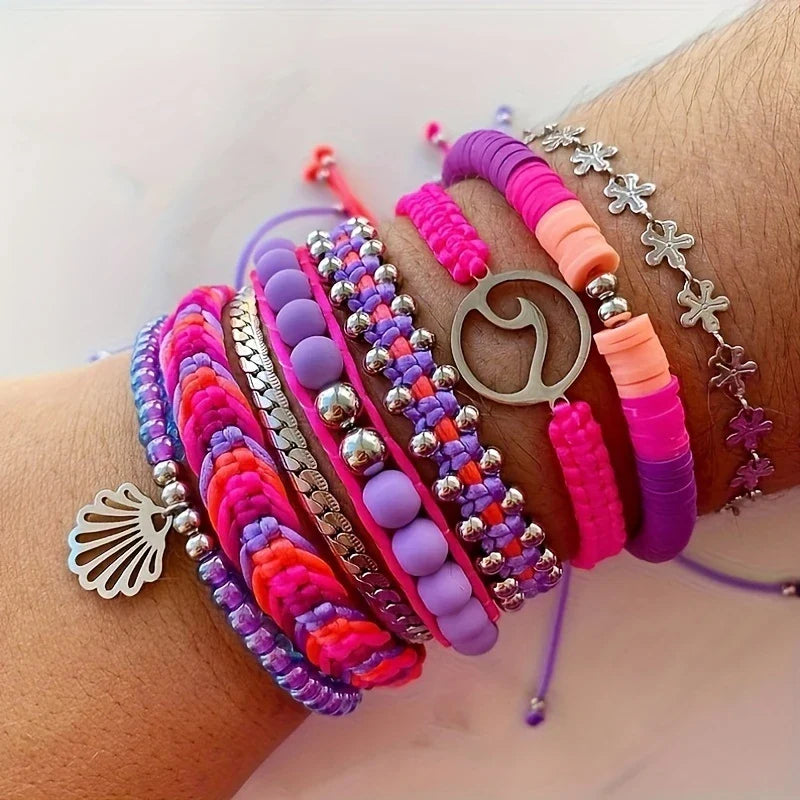 Stacked Rope Bracelets | Stöd bröstcancer