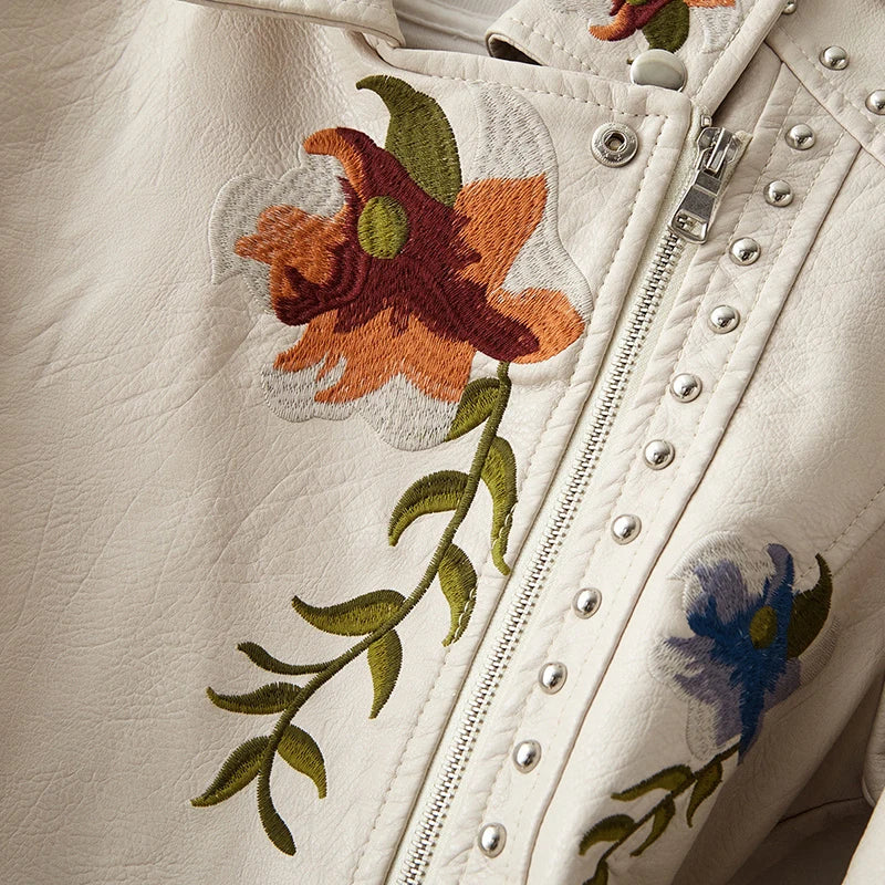 Donna™ - Blommig skinnjacka