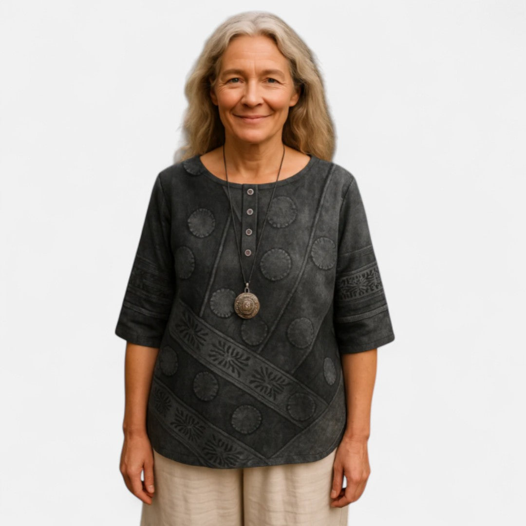 Qiuyue™ – Oversized färgglad topp