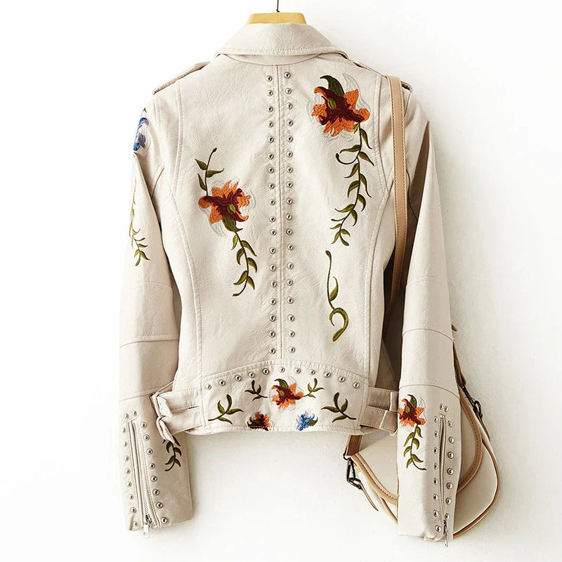 Donna™ - Blommig skinnjacka