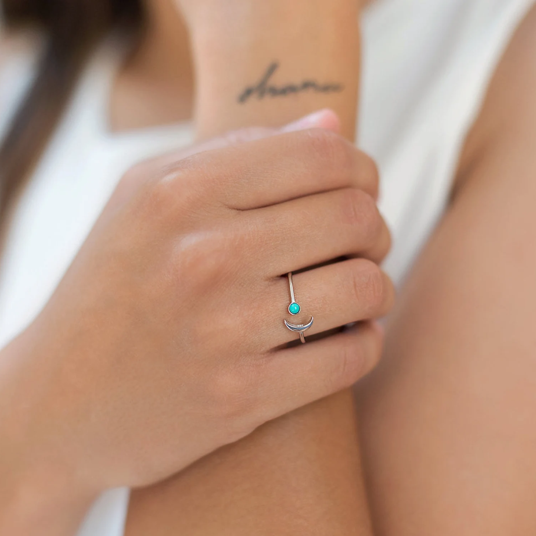 Moon & Turquoise Ring | Stöd diabetes