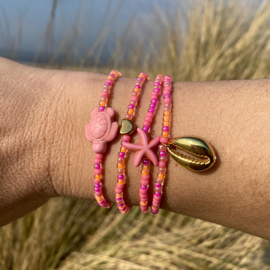 Pink Charmed Bracelet Set | Stöd bröstcancer