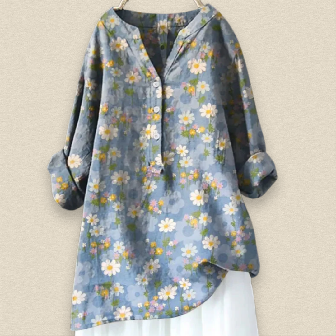 Elaria™ - Lång blus med blommönster
