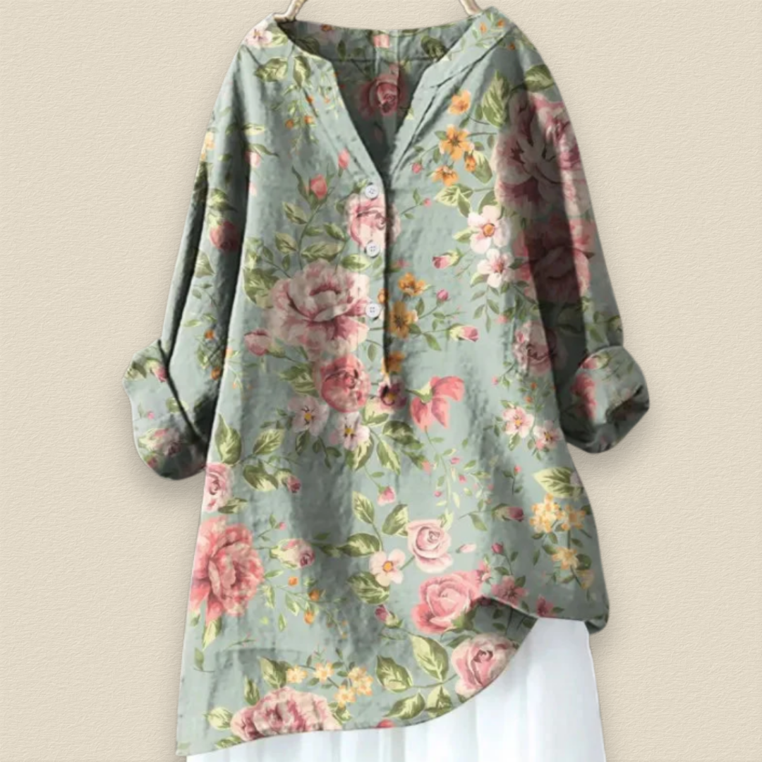 Elaria™ - Lång blus med blommönster