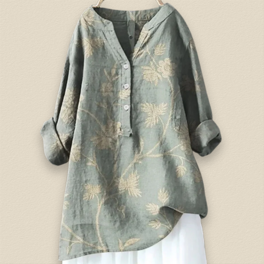 Elaria™ - Lång blus med blommönster