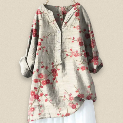 Elaria™ - Lång blus med blommönster