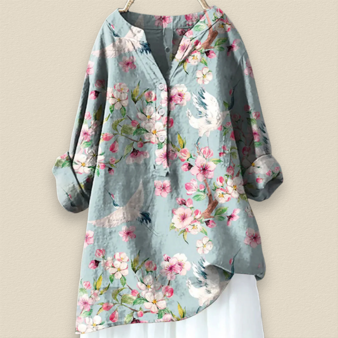 Elaria™ - Lång blus med blommönster