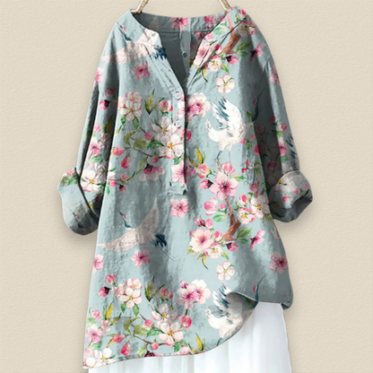 Elaria™ - Lång blus med blommönster