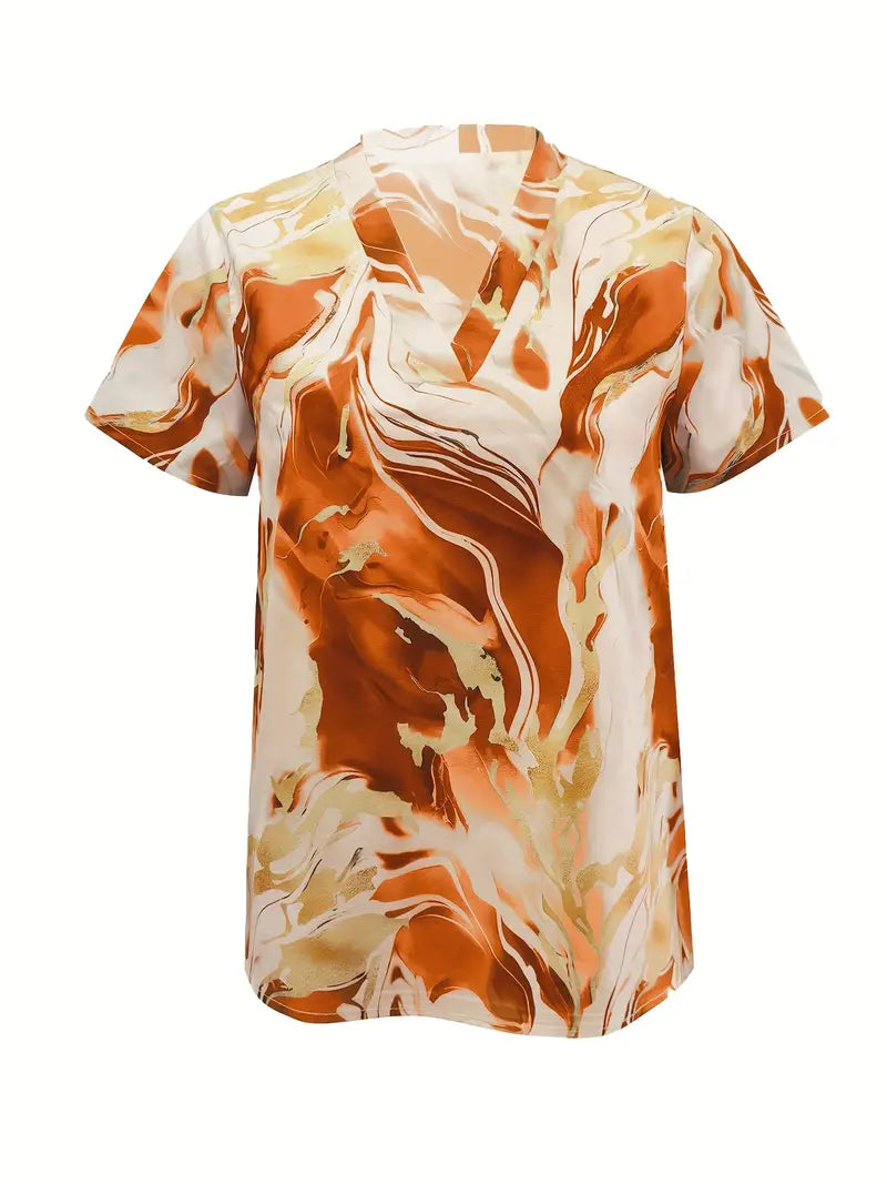 Maroula™ - Topp med marmorprint