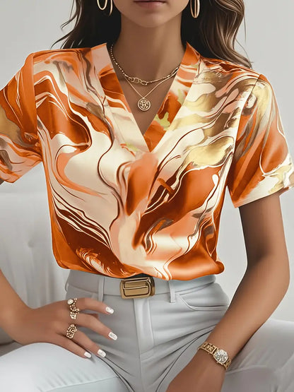Maroula™ - Topp med marmorprint