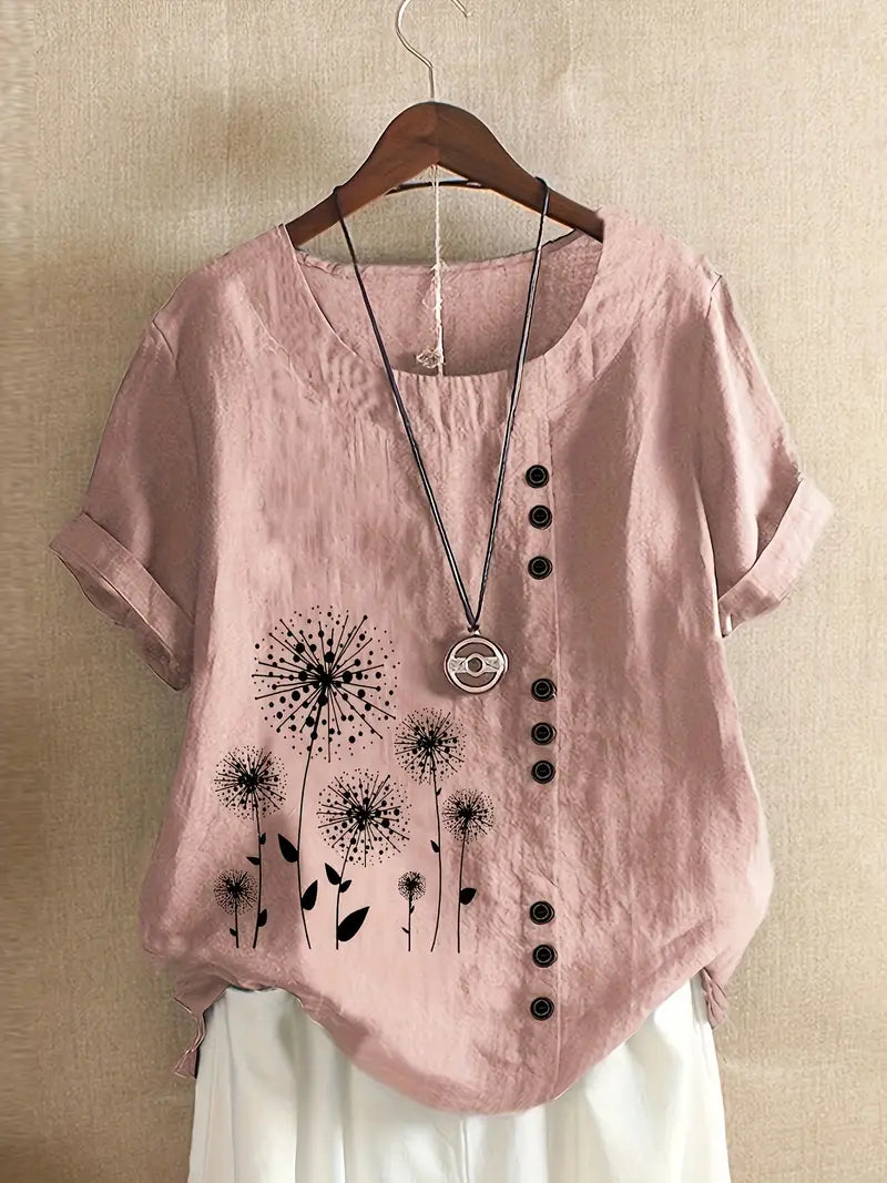 Charvi™ - Blus med retroblommor