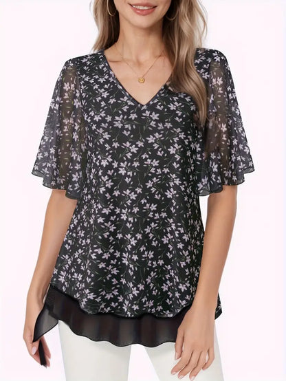 Mesh Floral Blouse | Stöd bröstcancer