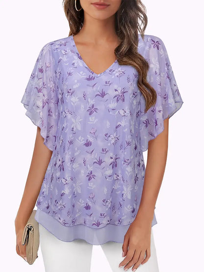 Mesh Floral Blouse | Stöd bröstcancer