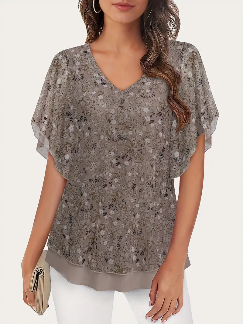 Mesh Floral Blouse | Stöd bröstcancer