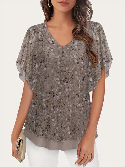 Mesh Floral Blouse | Stöd bröstcancer