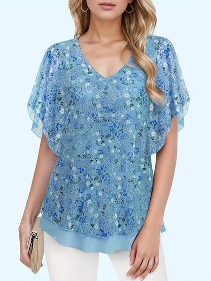 Mesh Floral Blouse | Stöd bröstcancer