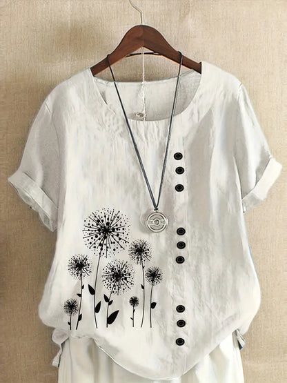 Charvi™ - Blus med retroblommor