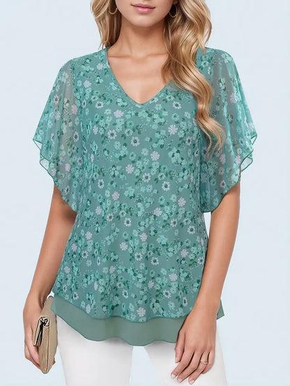 Mesh Floral Blouse | Stöd bröstcancer