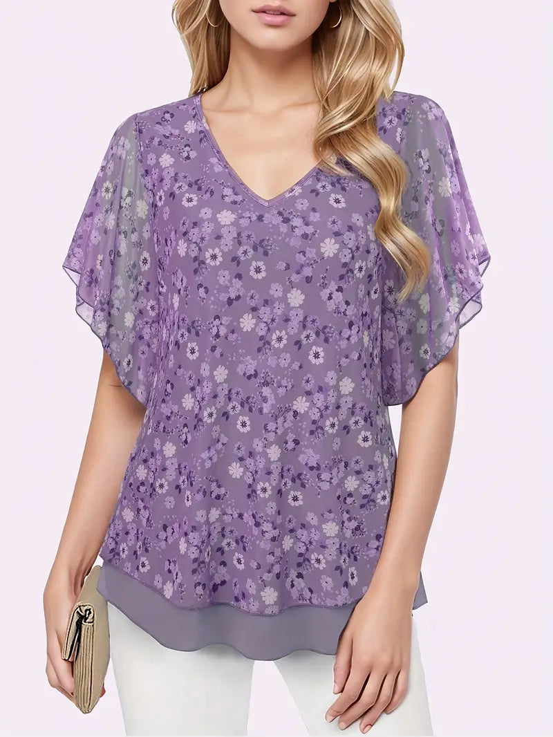 Mesh Floral Blouse | Stöd bröstcancer