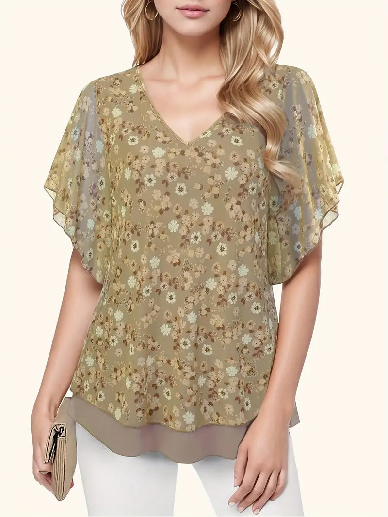 Mesh Floral Blouse | Stöd bröstcancer