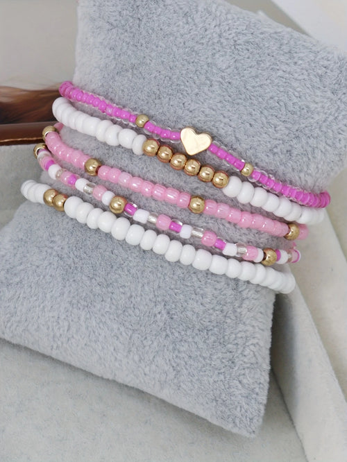Beaded Bracelet Set | Stöd bröstcancer