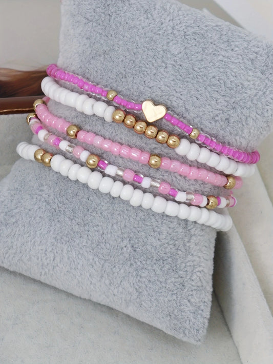 Beaded Bracelet Set | Stöd bröstcancer