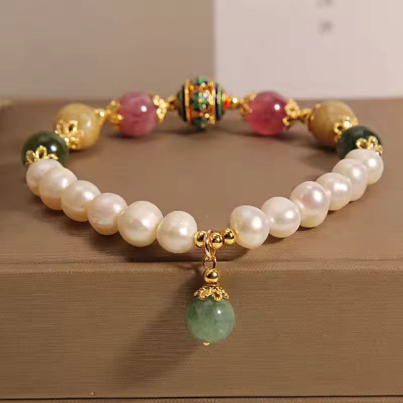 Luxury Pearl-Jade Bracelet | Stöd bröstcancer
