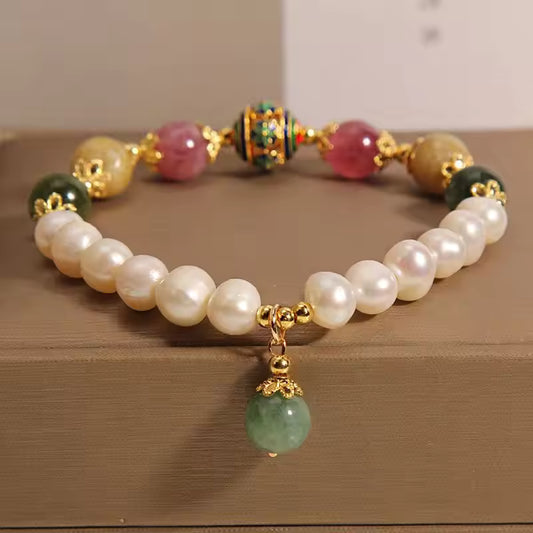 Luxury Pearl-Jade Bracelet | Stöd bröstcancer