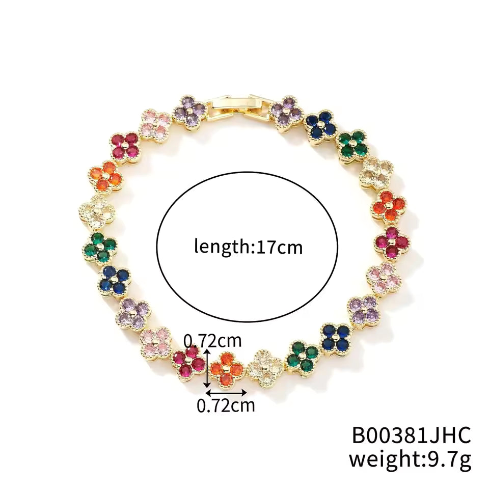Multicolored Floral Bracelet | Stöd bröstcancer