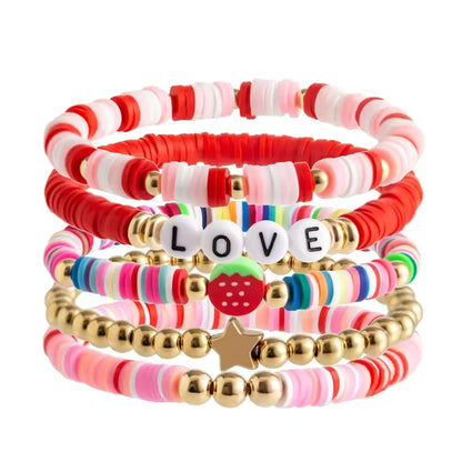 Strawberry Charmed Bracelet Set | Stöd bröstcancer