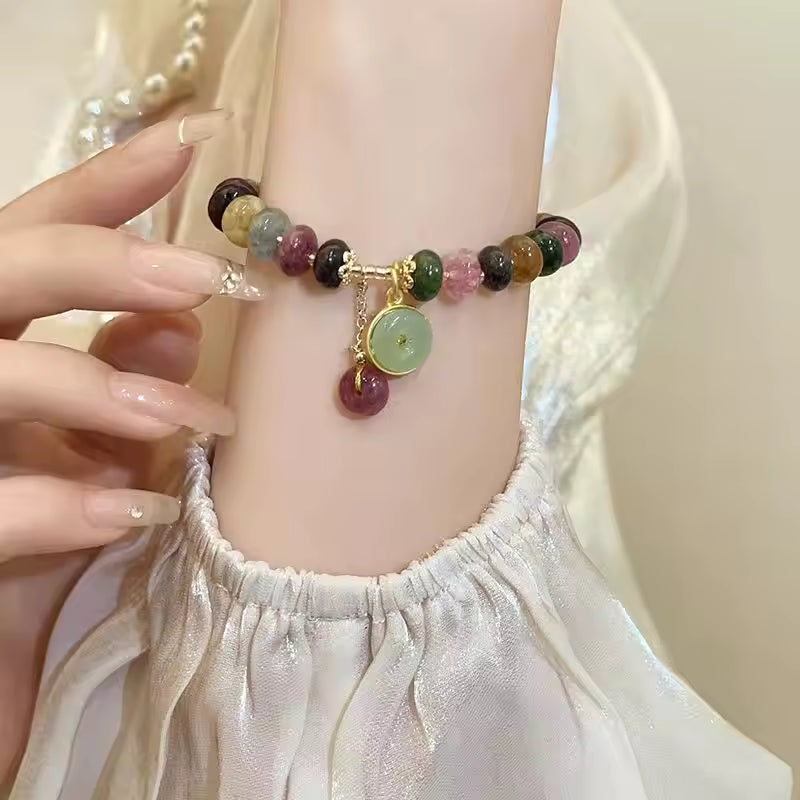 Colorful Tourmaline Bracelet | Stöd bröstcancer