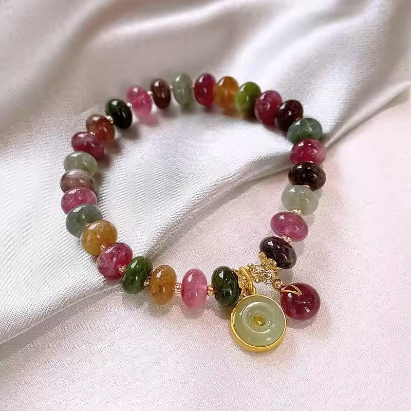 Colorful Tourmaline Bracelet | Stöd bröstcancer