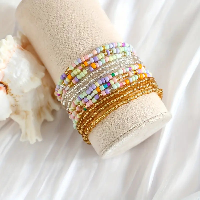Pastel Colored Bracelet Set | Stöd bröstcancer