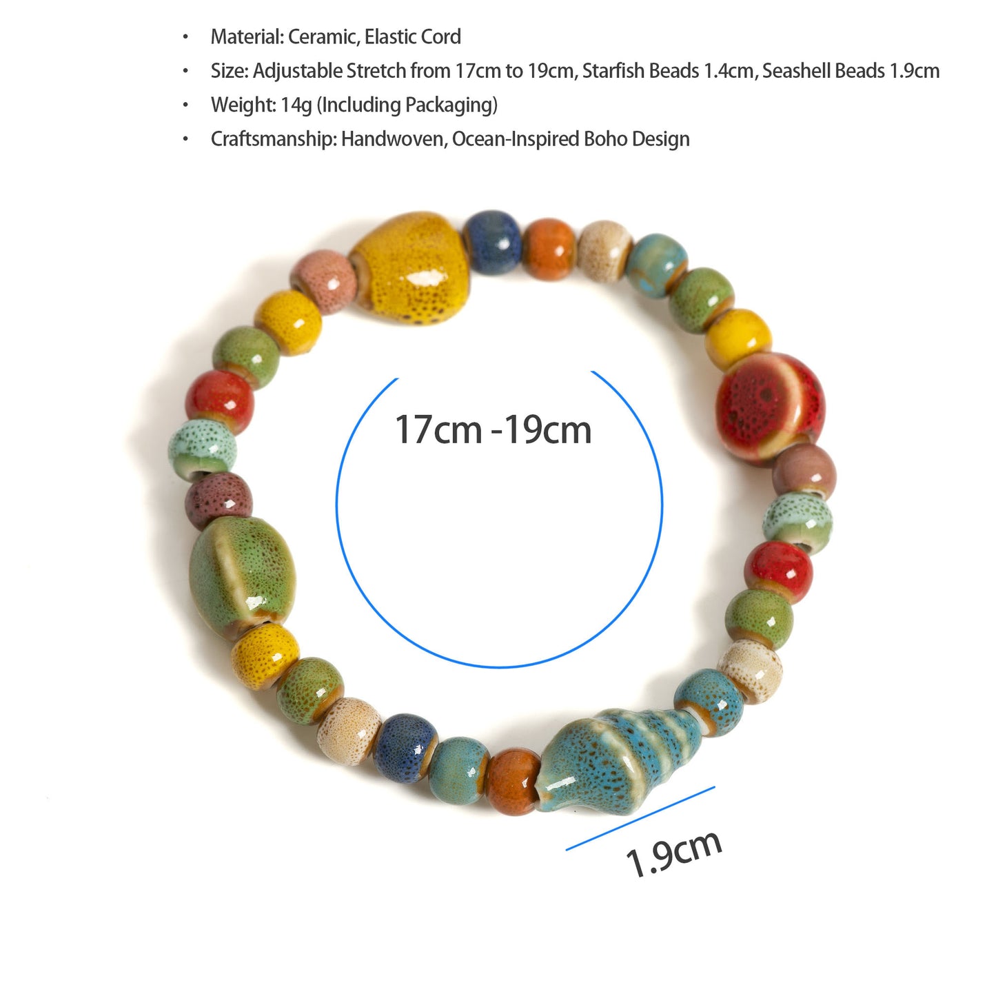 Colorful Seashell Bracelet | Stöd bröstcancer