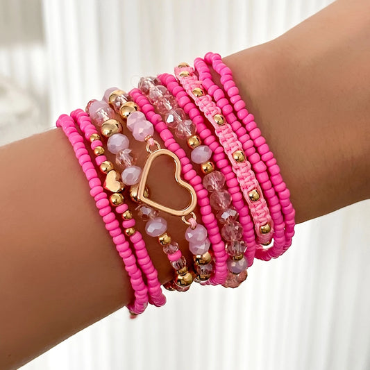 Sweetheart Bracelet Stacks | Stöd bröstcancer