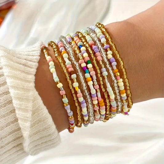 Pastel Colored Bracelet Set | Stöd bröstcancer