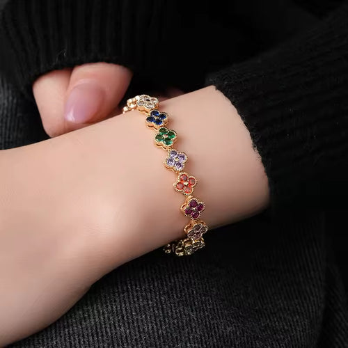 Multicolored Floral Bracelet | Stöd bröstcancer