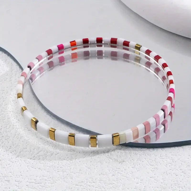 Colorful TILA Bead Bracelet | Stöd bröstcancer