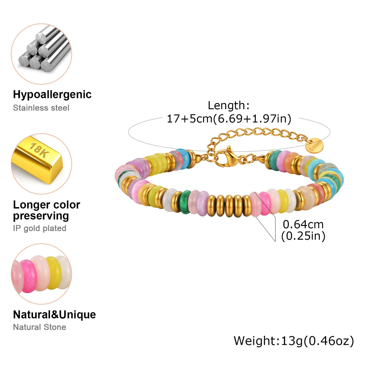Classy Multicolored Bracelet | Stöd bröstcancer