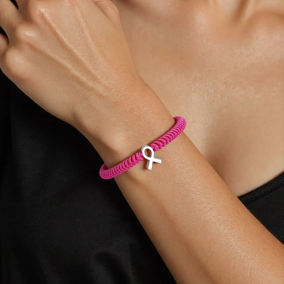 Ribbon Rope Bracelet | Stöd bröstcancer