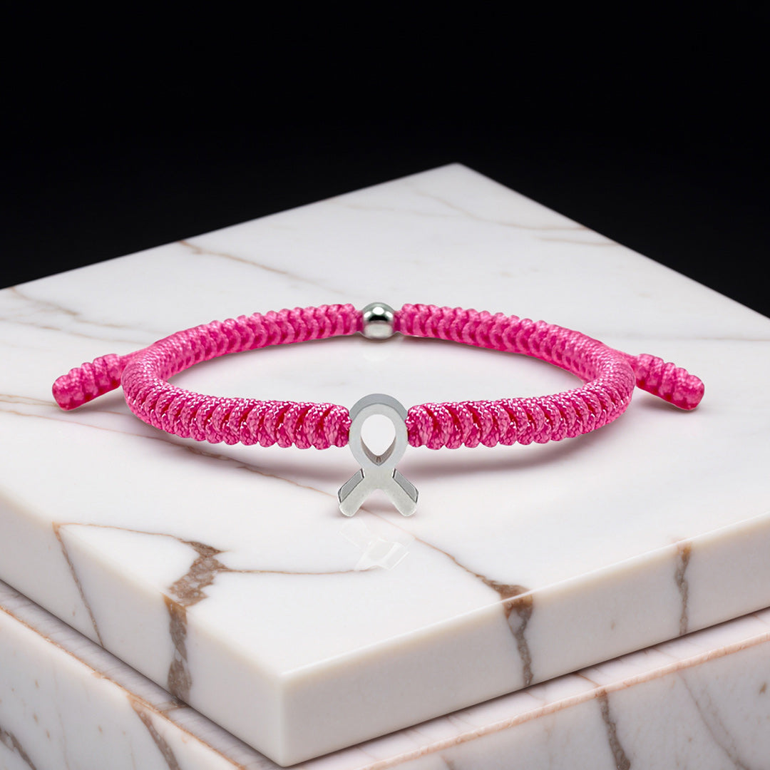 Ribbon Rope Bracelet | Stöd bröstcancer