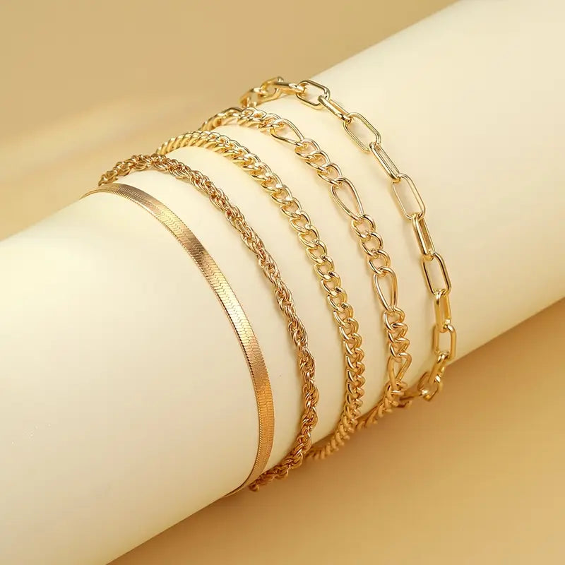 Classy Gold Bracelet Set | Stöd bröstcancer