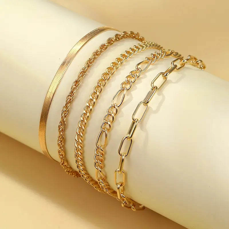 Classy Gold Bracelet Set | Stöd bröstcancer