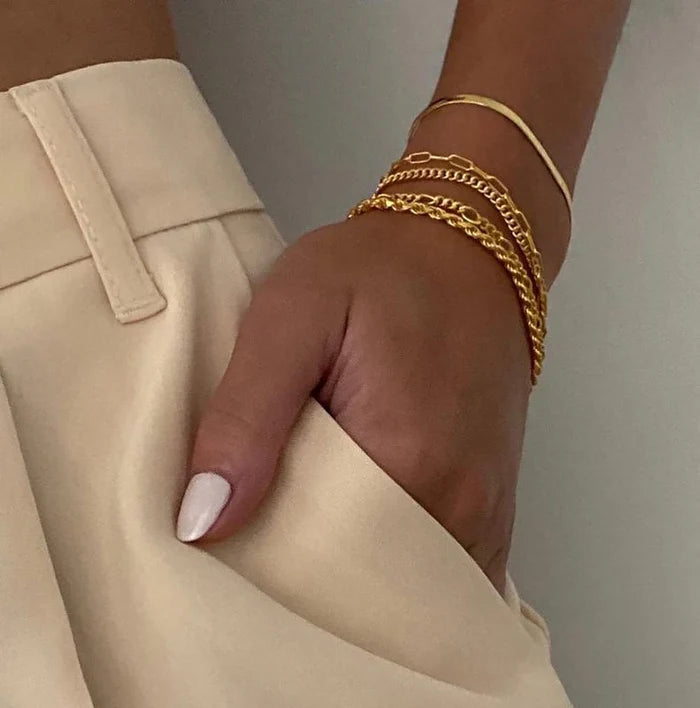 Classy Gold Bracelet Set | Stöd bröstcancer