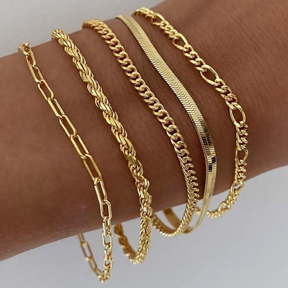 Classy Gold Bracelet Set | Stöd bröstcancer